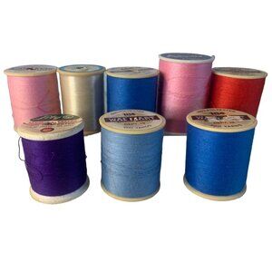 Vintage Walmart & American Thread Spools Set of 8 - Assorted Colors